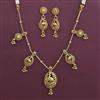 Antique Birds Necklace With Matte Gold Plating