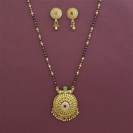 Antique Pearl Mangalsutra With Matte Gold Plating