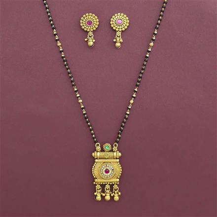 Antique Pearl Mangalsutra With Matte Gold Plating