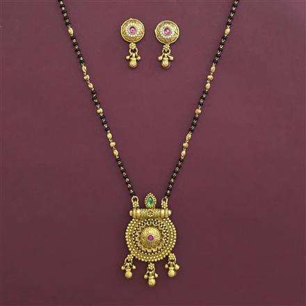 Antique Pearl Mangalsutra With Matte Gold Plating