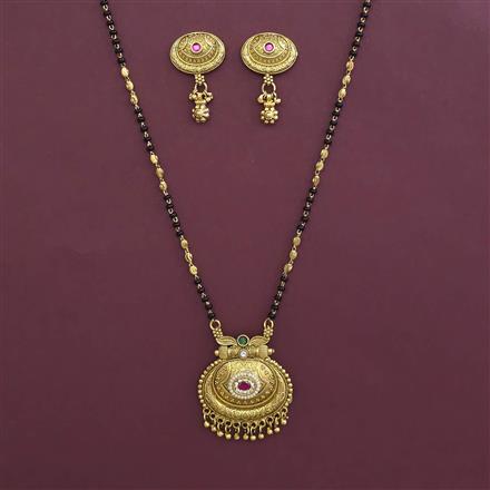 Antique Pearl Mangalsutra With Matte Gold Plating