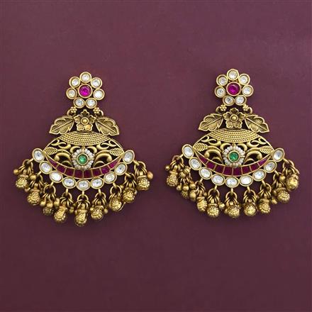 Antique Chand Earring with Matte Gold Plating