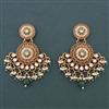 Antique Pearl Earring with Matte Gold Plating