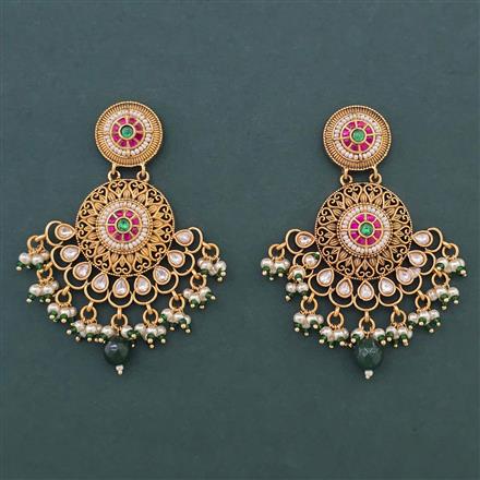 Antique Pearl Earring with Matte Gold Plating