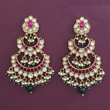 Antique Chand Earring with Matte Gold Plating