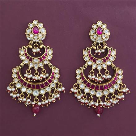 Antique Chand Earring with Matte Gold Plating