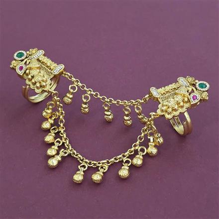 Antique Birds Ring with Matte Gold Plating