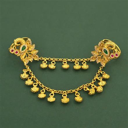 Antique Adjustable Ring with Matte Gold Plating