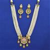 Antique Pearl Necklace with Matte Gold Plating
