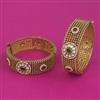Antique 2 Pc Pearl Bangles with Matte Gold Plating