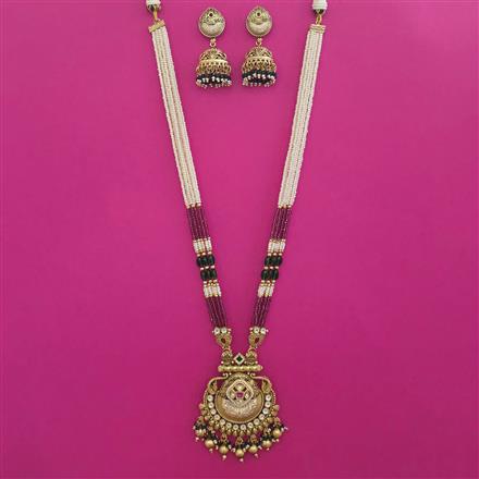 Antique Long Pendant Set with Gold Plating