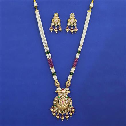 Antique Pearl Pendant Set with Gold Plating