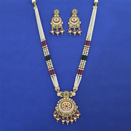 Antique Meenakari Pendant Set with Gold Plating
