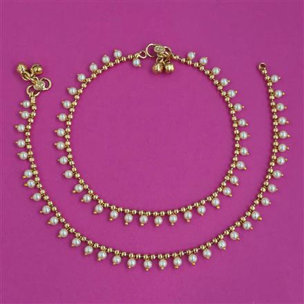 Antique Pearl Payal with Gold Plating