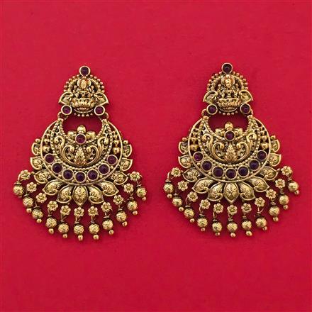 Antique Temple Earring with Matte Gold Plating
