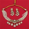 Antique Pearl Necklace with Matte Gold Plating