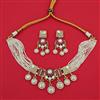 Antique Pearl Necklace with Matte Gold Plating