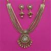 Antique Pearl Necklace with Matte Gold Plating