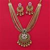Antique Pearl Necklace with Matte Gold Plating