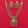 Antique Pearl Necklace with Matte Gold Plating