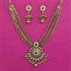 Antique Pearl Necklace with Matte Gold Plating