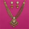 Antique Pearl Necklace with Matte Gold Plating