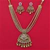 Antique Pearl Necklace with Matte Gold Plating