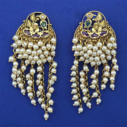 Antique Birds Earring with Matte Gold Plating