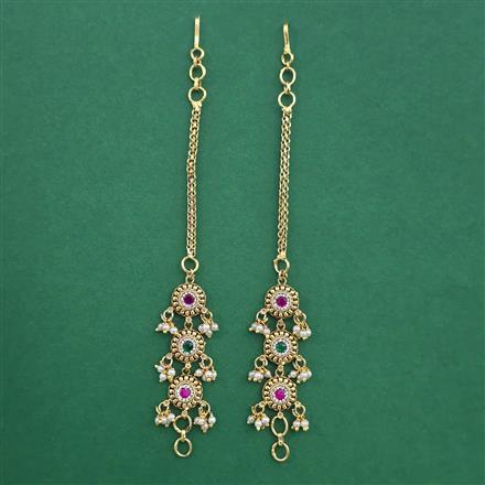 Antique Pearl Ear Chain with Gold Plating