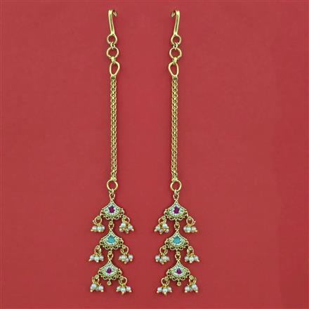 Antique Pearl Ear Chain with Gold Plating