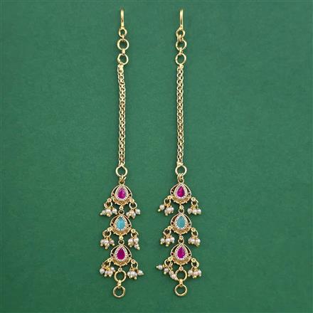 Antique Pearl Ear Chain with Gold Plating