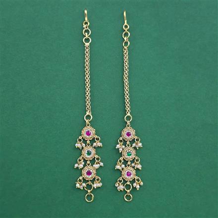 Antique Pearl Ear Chain with Gold Plating