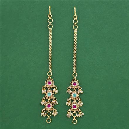 Antique Pearl Ear Chain with Gold Plating