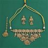 Antique Plain Gold Necklace with Matte Gold Plating