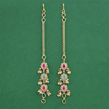 Antique Pearl Ear Chain with Gold Plating