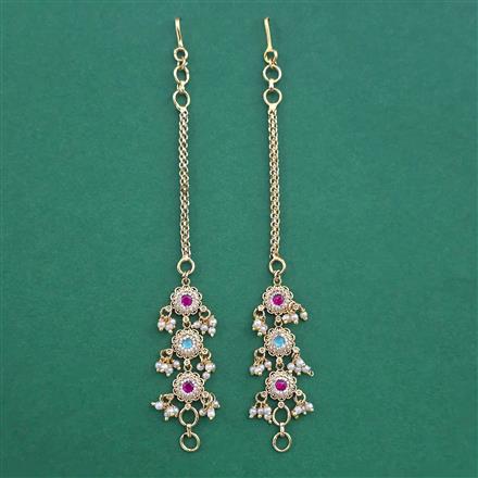 Antique Pearl Ear Chain with Gold Plating