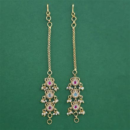 Antique Pearl Ear Chain with Gold Plating