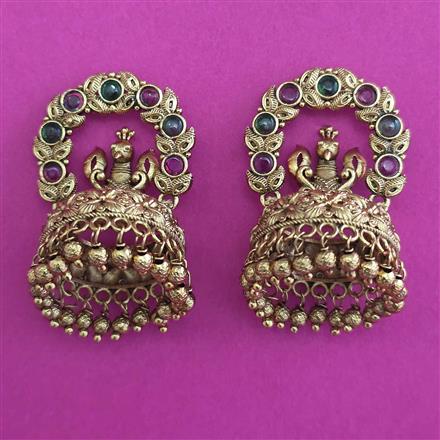 Antique Birds Earring with Matte Gold Plating