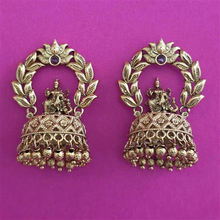 Antique Jhumki with Matte Gold Plating