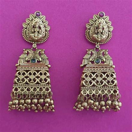 Antique Jhumki with Matte Gold Plating