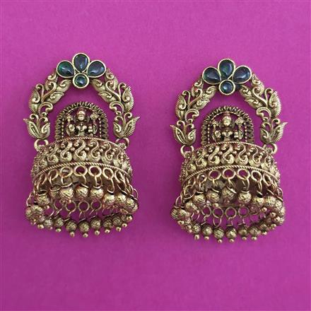 Antique Jhumki with Matte Gold Plating