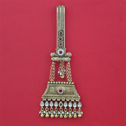 Antique Pearl Jhuda with Matte Gold Plating