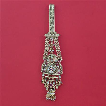 Antique Pearl Jhuda with Matte Gold Plating