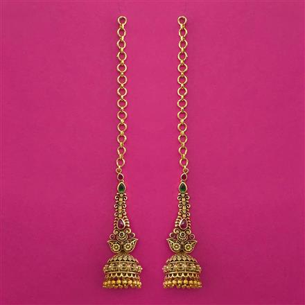 Antique Jhumki with Matte Gold Plating