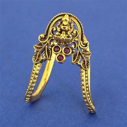 Antique Temple Ring with Matte Gold Plating
