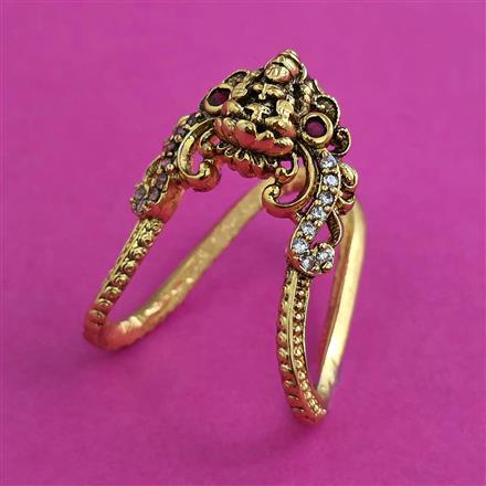 Antique Temple Ring with Matte Gold Plating