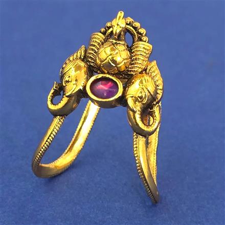 Antique Birds Ring with Matte Gold Plating