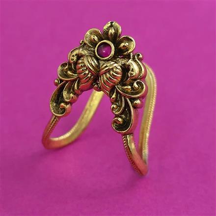 Antique Birds Ring with Matte Gold Plating
