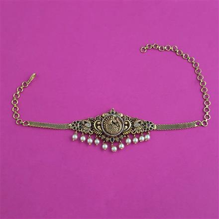 Antique Birds Baju Band with Matte Gold Plating