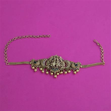 Antique Birds Baju Band with Matte Gold Plating